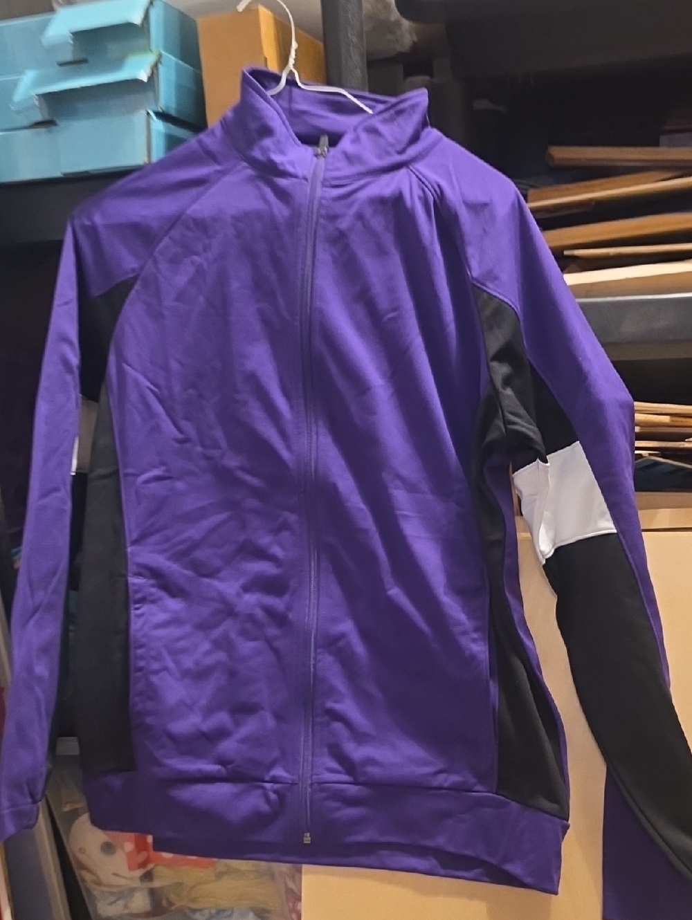 Augusta Sportswear Purple Black White Full-Zip Athletic Jacket